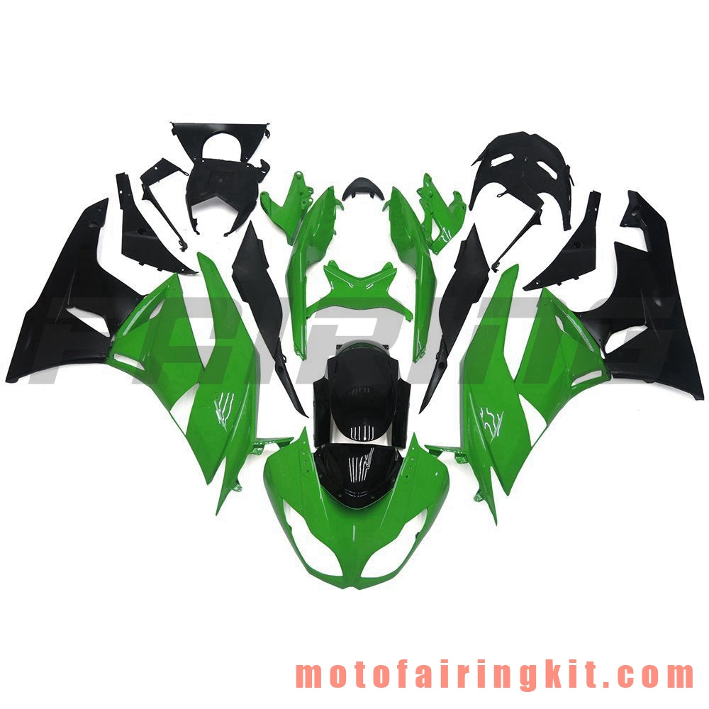 Fairing Kits Fit for ZX6R ZX-6R 636 2009 2010 2011 2012 09 10 11 12 Plastic ABS Injection Mold Complete Motorcycle Body Aftermarket Bodywork Frame (Green & Black) B007