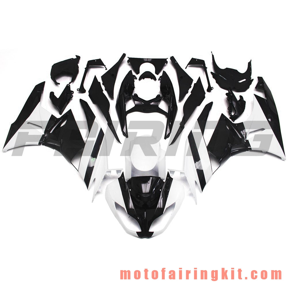 Fairing Kits Fit for ZX6R ZX-6R 636 2009 2010 2011 2012 09 10 11 12 Plastic ABS Injection Mold Complete Motorcycle Body Aftermarket Bodywork Frame (Black & White) B008