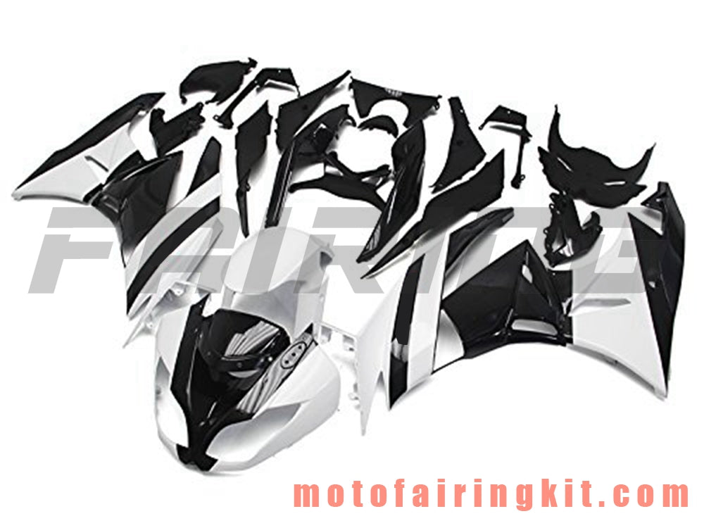 Fairing Kits Fit for ZX6R ZX-6R 636 2009 2010 2011 2012 09 10 11 12 Plastic ABS Injection Mold Complete Motorcycle Body Aftermarket Bodywork Frame (Black & White) B008