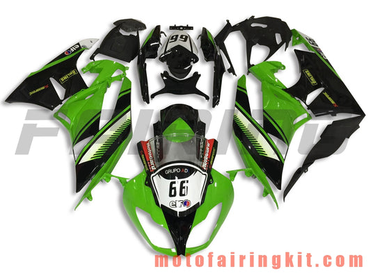 Fairing Kits Fit for ZX6R ZX-6R 636 2009 2010 2011 2012 09 10 11 12 Plastic ABS Injection Mold Complete Motorcycle Body Aftermarket Bodywork Frame (Green & Black) B014