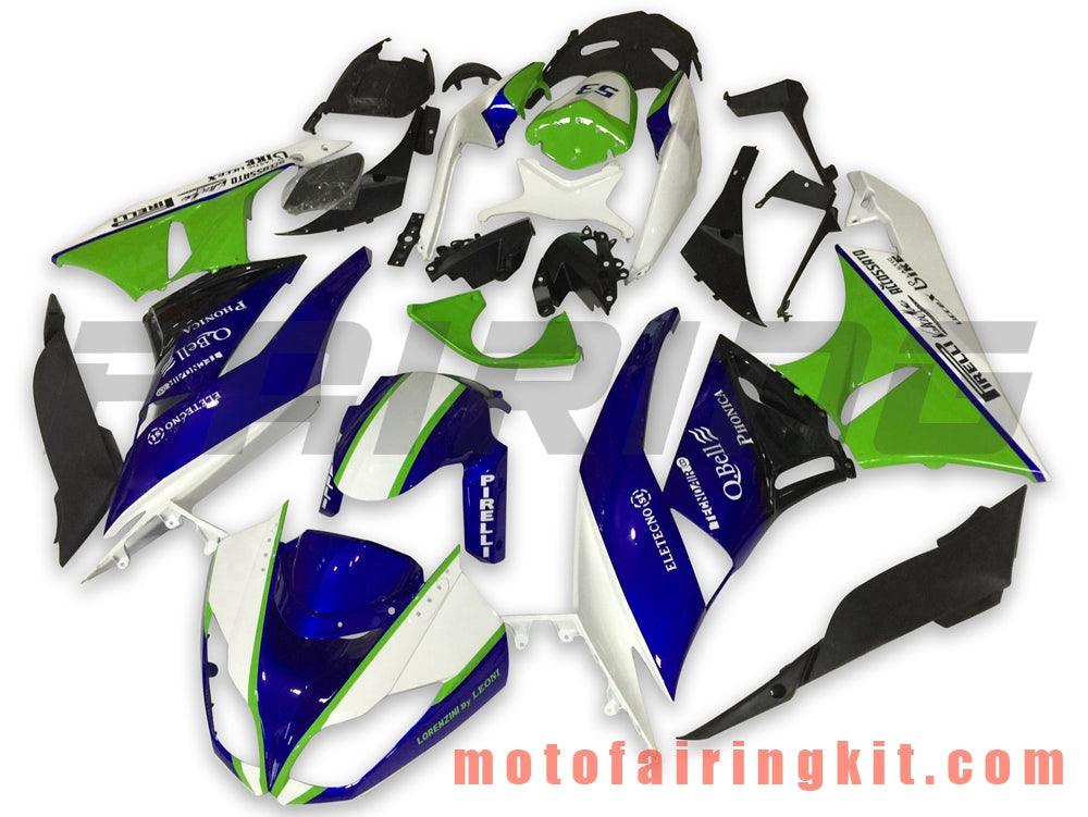 Fairing Kits Fit for ZX6R ZX-6R 636 2009 2010 2011 2012 09 10 11 12 Plastic ABS Injection Mold Complete Motorcycle Body Aftermarket Bodywork Frame (Green & Blue) B015