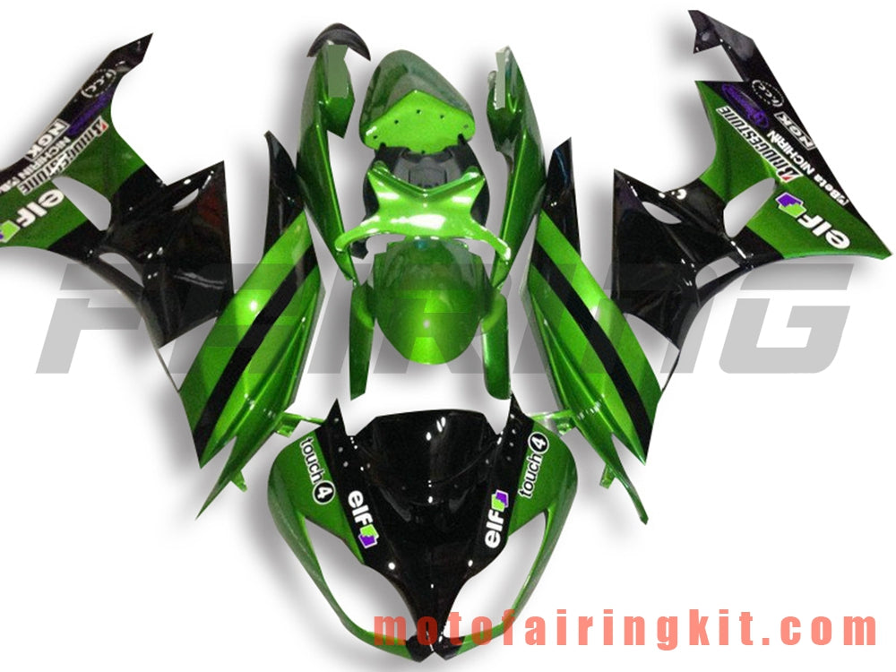 Kits de carenado aptos para ZX6R ZX-6R 636 2009 2010 2011 2012 09 10 11 12 Molde de inyección de plástico ABS Carrocería completa para motocicleta Marco de carrocería de posventa (verde y negro) B018