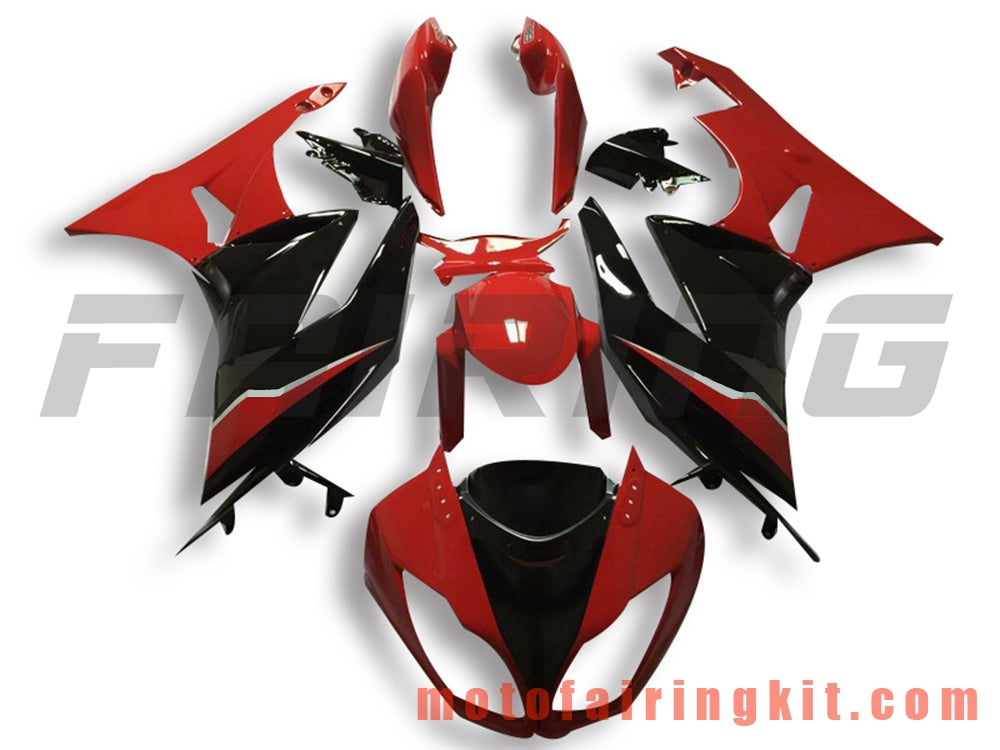 Kits de carenado aptos para ZX6R ZX-6R 636 2009 2010 2011 2012 09 10 11 12 Molde de inyección de plástico ABS Carrocería completa para motocicleta Marco de carrocería de posventa (rojo y negro) B019