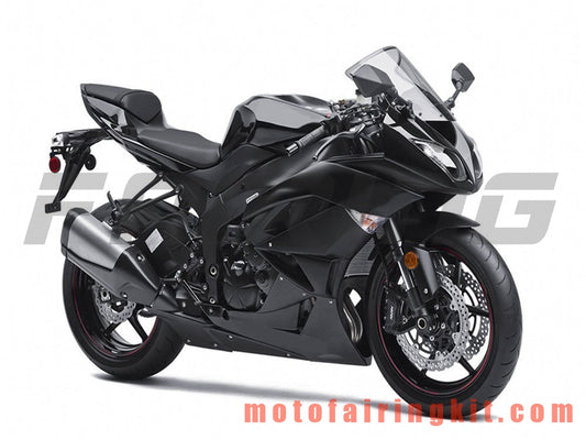 フェアリングキット ZX6R ZX-6R 636 2009 2010 2011 2012 09 10 11 12 プラスチック ABS 射出成型 完全なオートバイボディ アフターマーケットボディワークフレーム (ブラック) B022