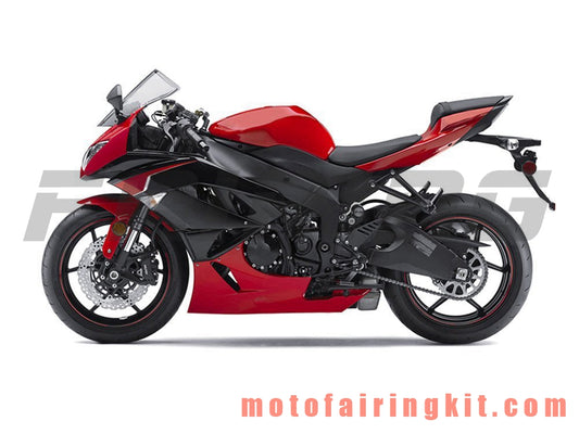 Kits de carenado aptos para ZX6R ZX-6R 636 2009 2010 2011 2012 09 10 11 12 Molde de inyección de plástico ABS Carrocería completa para motocicleta Marco de carrocería de posventa (rojo y negro) B023