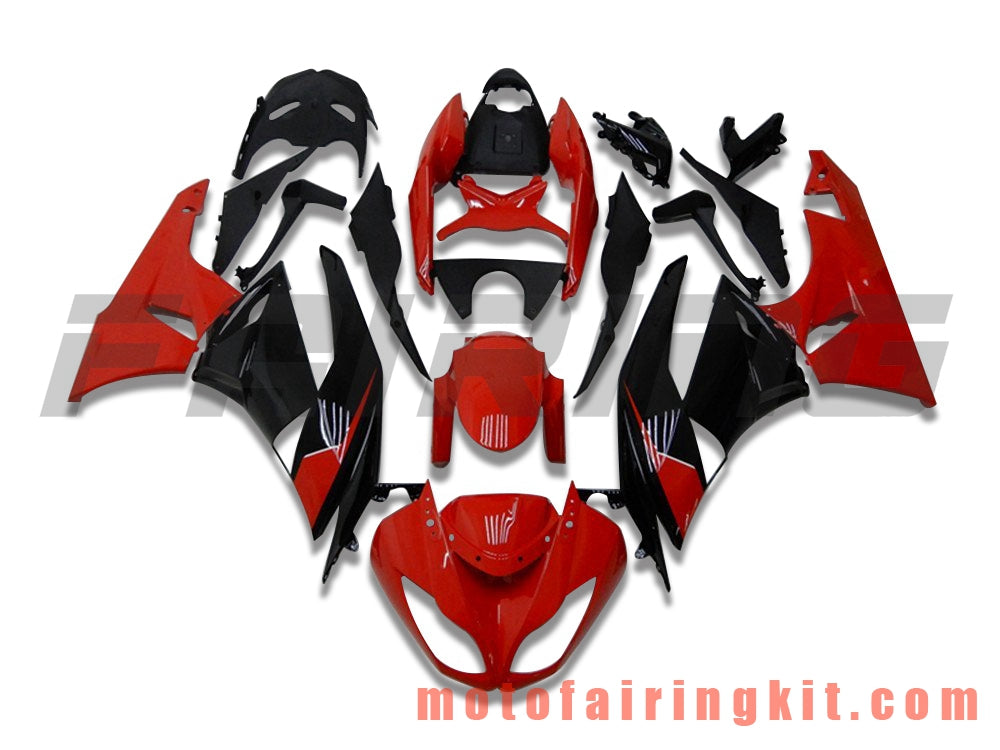 Fairing Kits Fit for ZX6R ZX-6R 636 2009 2010 2011 2012 09 10 11 12 Plastic ABS Injection Mold Complete Motorcycle Body Aftermarket Bodywork Frame (Red & Black) B023