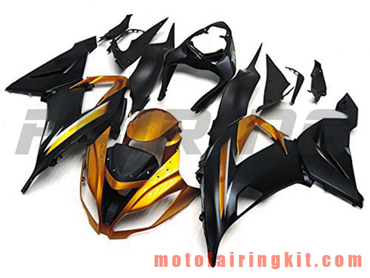 Fairing Kits Fit for ZX6R ZX-6R 636 2013 2014 2015 2016 2017 2018 Plastic ABS Injection Mold Complete Motorcycle Body Aftermarket Bodywork Frame (Black & Gold) B001