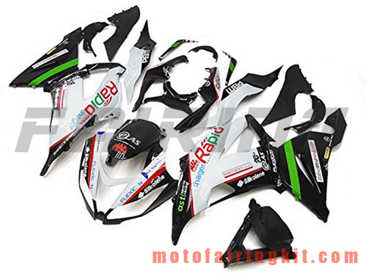 Kits de carenado aptos para ZX6R ZX-6R 636 2013 2014 2015 2016 2017 2018 Molde de inyección de plástico ABS Carrocería completa para motocicleta Marco de carrocería de posventa (blanco y negro) B002