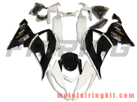 Fairing Kits Fit for ZX6R ZX-6R 636 2013 2014 2015 2016 2017 2018 Plastic ABS Injection Mold Complete Motorcycle Body Aftermarket Bodywork Frame (Black & White) B011