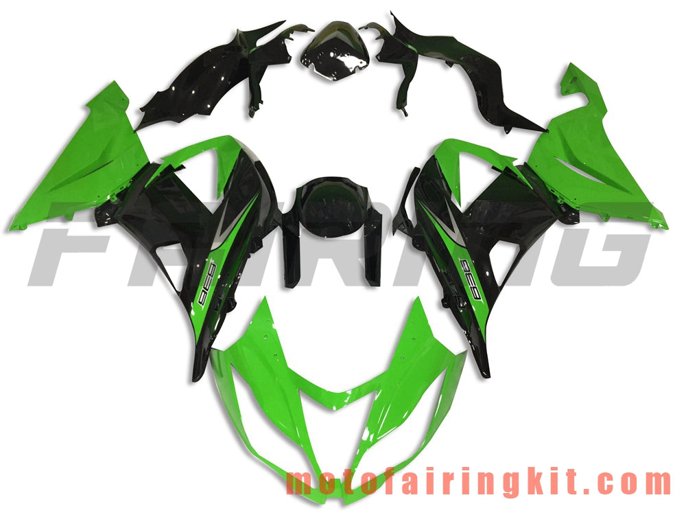 Fairing Kits Fit for ZX6R ZX-6R 636 2013 2014 2015 2016 2017 2018 Plastic ABS Injection Mold Complete Motorcycle Body Aftermarket Bodywork Frame (Green & Black) B012