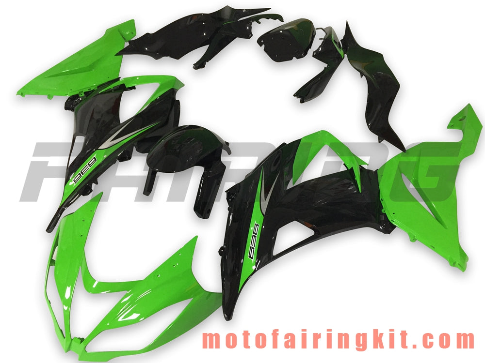 フェアリングキット ZX6R ZX-6R 636 2013 2014 2015 2016 2017 2018 プラスチック ABS 射出成形 完全なオートバイボディ アフターマーケットボディワークフレーム (グリーン &amp; ブラック) B012