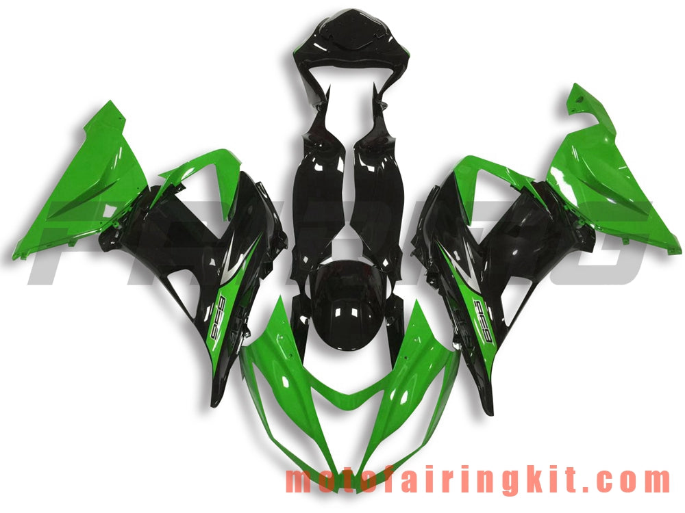 Fairing Kits Fit for ZX6R ZX-6R 636 2013 2014 2015 2016 2017 2018 Plastic ABS Injection Mold Complete Motorcycle Body Aftermarket Bodywork Frame (Green & Black) B013