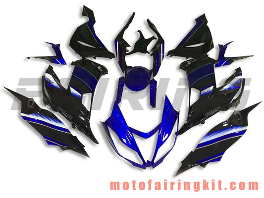 Fairing Kits Fit for ZX6R ZX-6R 636 2013 2014 2015 2016 2017 2018 Plastic ABS Injection Mold Complete Motorcycle Body Aftermarket Bodywork Frame (Blue & Black) B015