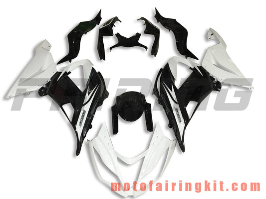 Kits de carenado aptos para ZX6R ZX-6R 636 2013 2014 2015 2016 2017 2018 Molde de inyección de plástico ABS Carrocería completa para motocicleta Marco de carrocería de posventa (blanco y negro) B016