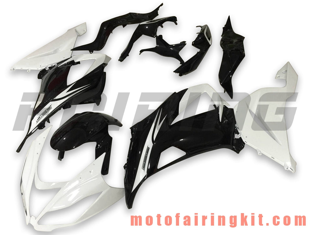 Fairing Kits Fit for ZX6R ZX-6R 636 2013 2014 2015 2016 2017 2018 Plastic ABS Injection Mold Complete Motorcycle Body Aftermarket Bodywork Frame (Black & White) B016