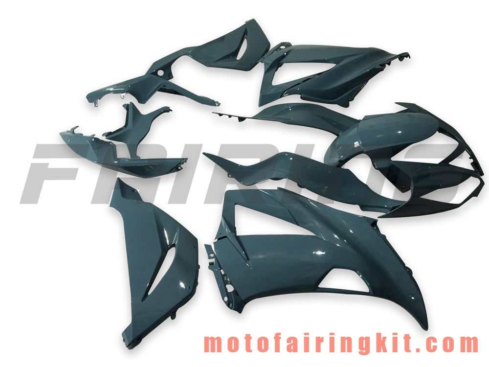 Fairing Kits Fit for ZX6R ZX-6R 636 2013 2014 2015 2016 2017 2018 Plastic ABS Injection Mold Complete Motorcycle Body Aftermarket Bodywork Frame (Gray & Green) B017