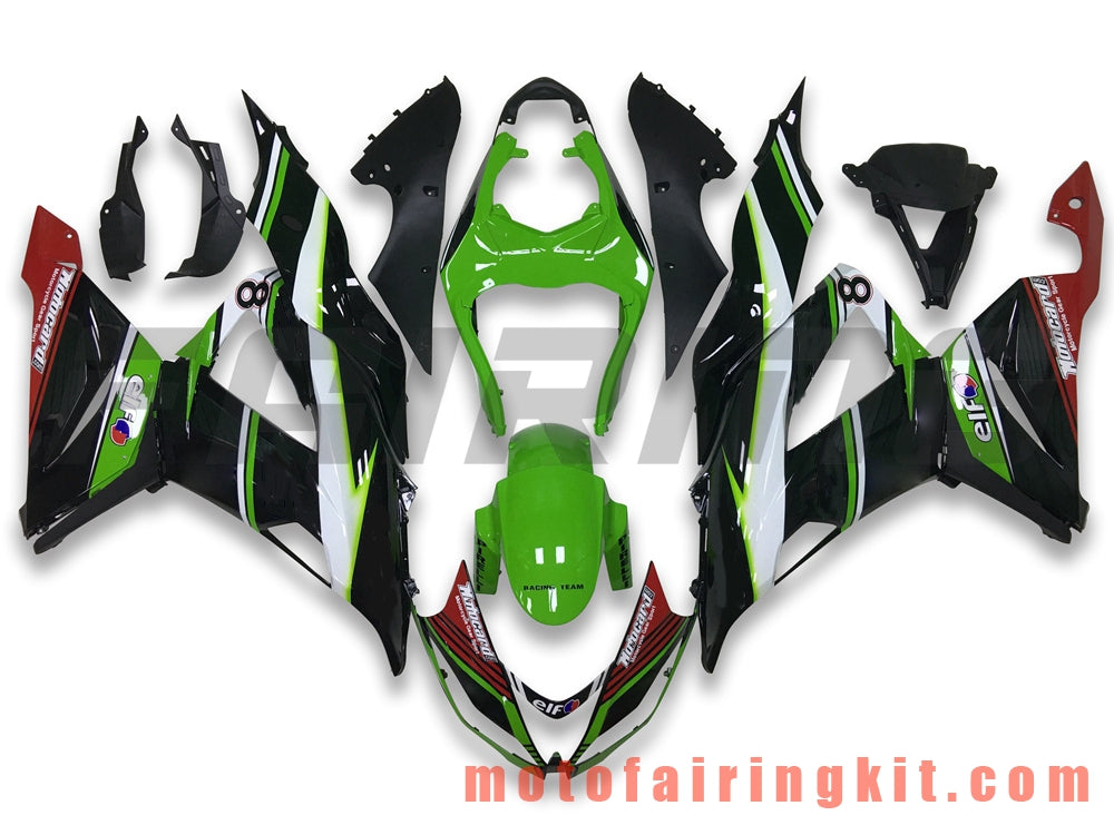 Fairing Kits Fit for ZX6R ZX-6R 636 2013 2014 2015 2016 2017 2018 Plastic ABS Injection Mold Complete Motorcycle Body Aftermarket Bodywork Frame (Black & Green) B020