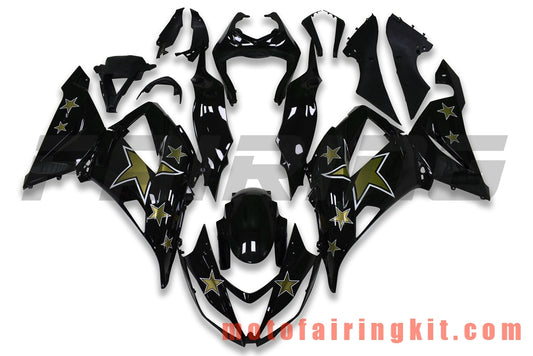 Fairing Kits Fit for ZX6R ZX-6R 636 2013 2014 2015 2016 2017 2018 Plastic ABS Injection Mold Complete Motorcycle Body Aftermarket Bodywork Frame (Black) B022