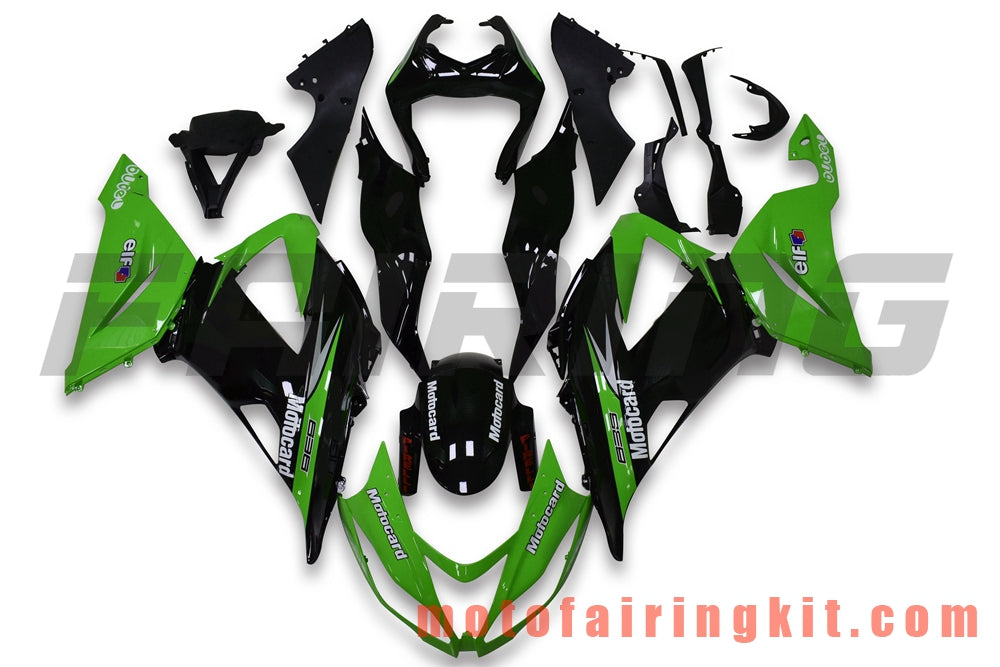 Kits de carenado aptos para ZX6R ZX-6R 636 2013 2014 2015 2016 2017 2018 Molde de inyección de plástico ABS Carrocería completa para motocicleta Marco de carrocería de posventa (verde y negro) B024