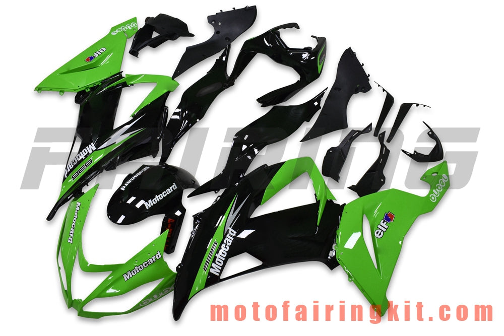 Fairing Kits Fit for ZX6R ZX-6R 636 2013 2014 2015 2016 2017 2018 Plastic ABS Injection Mold Complete Motorcycle Body Aftermarket Bodywork Frame (Green & Black) B024