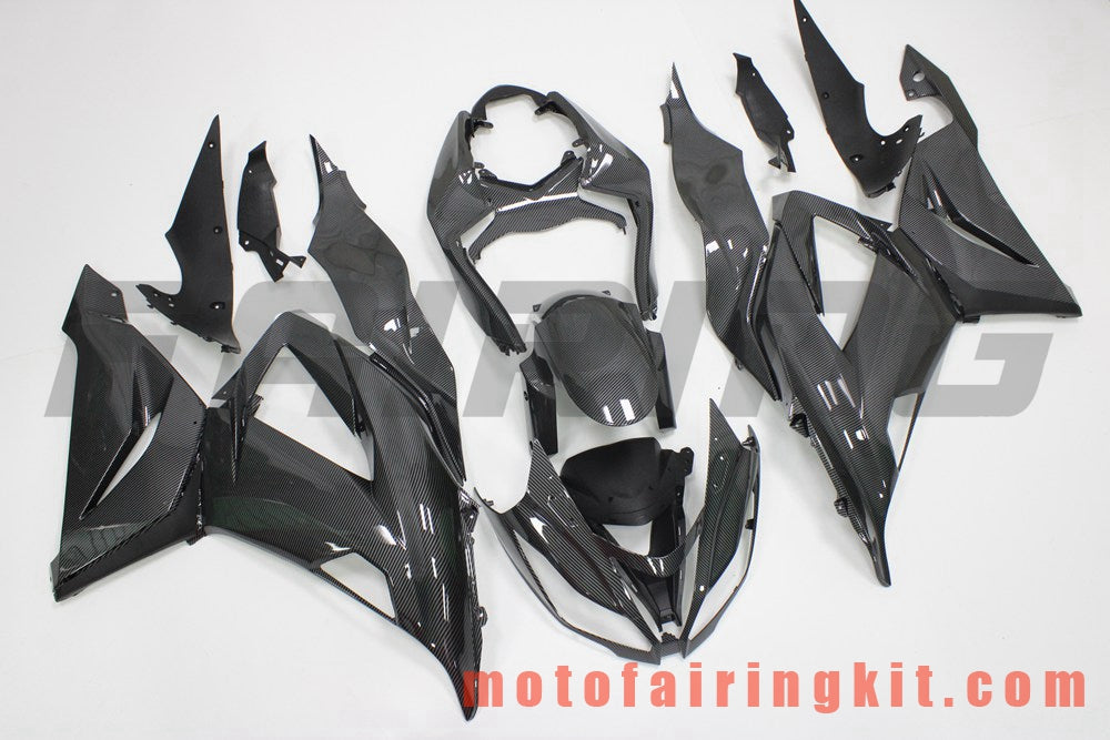 Fairing Kits Fit for ZX6R ZX-6R 636 2013 2014 2015 2016 2017 2018 Plastic ABS Injection Mold Complete Motorcycle Body Aftermarket Bodywork Frame (Carbon Fiber) B201