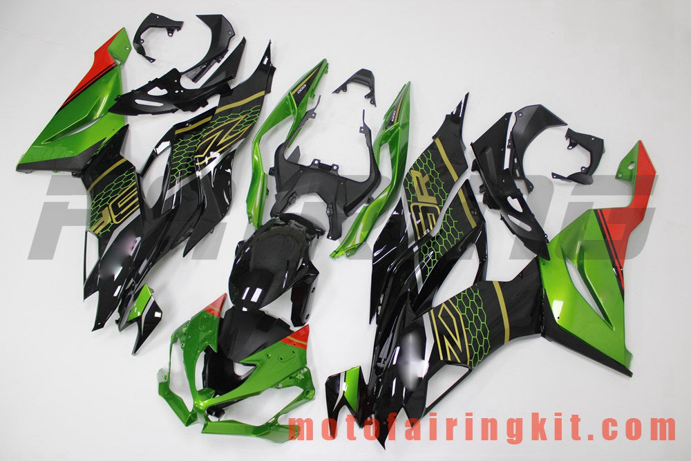 Fairing Kits Fit for ZX6R ZX-6R 636 2019 2020 Plastic ABS Injection Mold Complete Motorcycle Body Aftermarket Bodywork Frame (Green & Black) B201