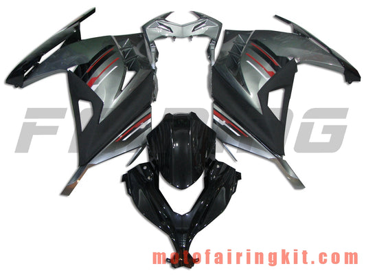 Fairing Kits Fit for EX300R ZX300R 2013 2014 2015 2016 2017 EX300R ZX300R Plastic ABS Injection Mold Complete Motorcycle Body Aftermarket Bodywork Frame (Silver & Black) B002