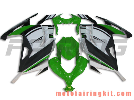 Fairing Kits Fit for EX300R ZX300R 2013 2014 2015 2016 2017 EX300R ZX300R Plastic ABS Injection Mold Complete Motorcycle Body Aftermarket Bodywork Frame (Green & White) B005