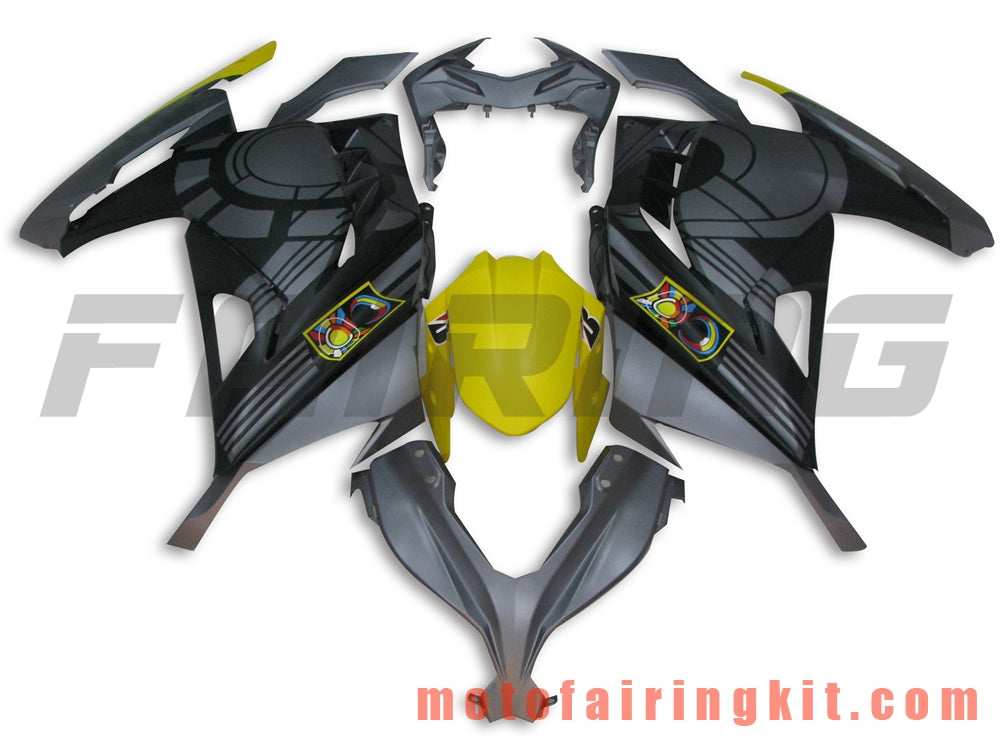 Fairing Kits Fit for EX300R ZX300R 2013 2014 2015 2016 2017 EX300R ZX300R Plastic ABS Injection Mold Complete Motorcycle Body Aftermarket Bodywork Frame (Gray & Yellow) B007