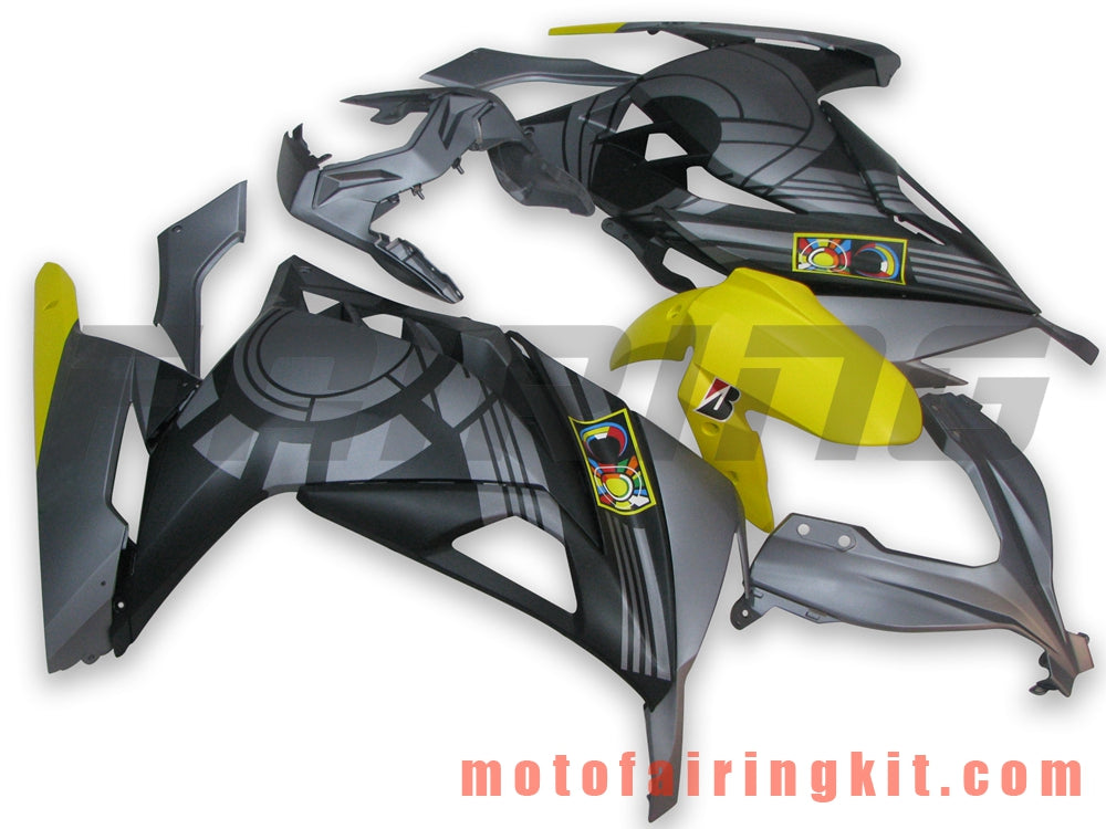 Fairing Kits Fit for EX300R ZX300R 2013 2014 2015 2016 2017 EX300R ZX300R Plastic ABS Injection Mold Complete Motorcycle Body Aftermarket Bodywork Frame (Gray & Yellow) B007