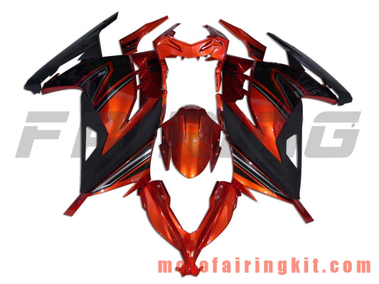 Fairing Kits Fit for EX300R ZX300R 2013 2014 2015 2016 2017 EX300R ZX300R Plastic ABS Injection Mold Complete Motorcycle Body Aftermarket Bodywork Frame (Orange & Black) B008