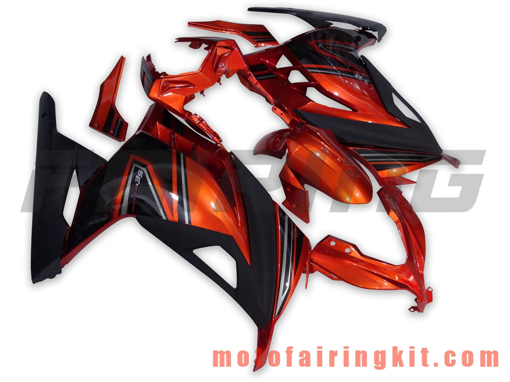 Fairing Kits Fit for EX300R ZX300R 2013 2014 2015 2016 2017 EX300R ZX300R Plastic ABS Injection Mold Complete Motorcycle Body Aftermarket Bodywork Frame (Orange & Black) B008