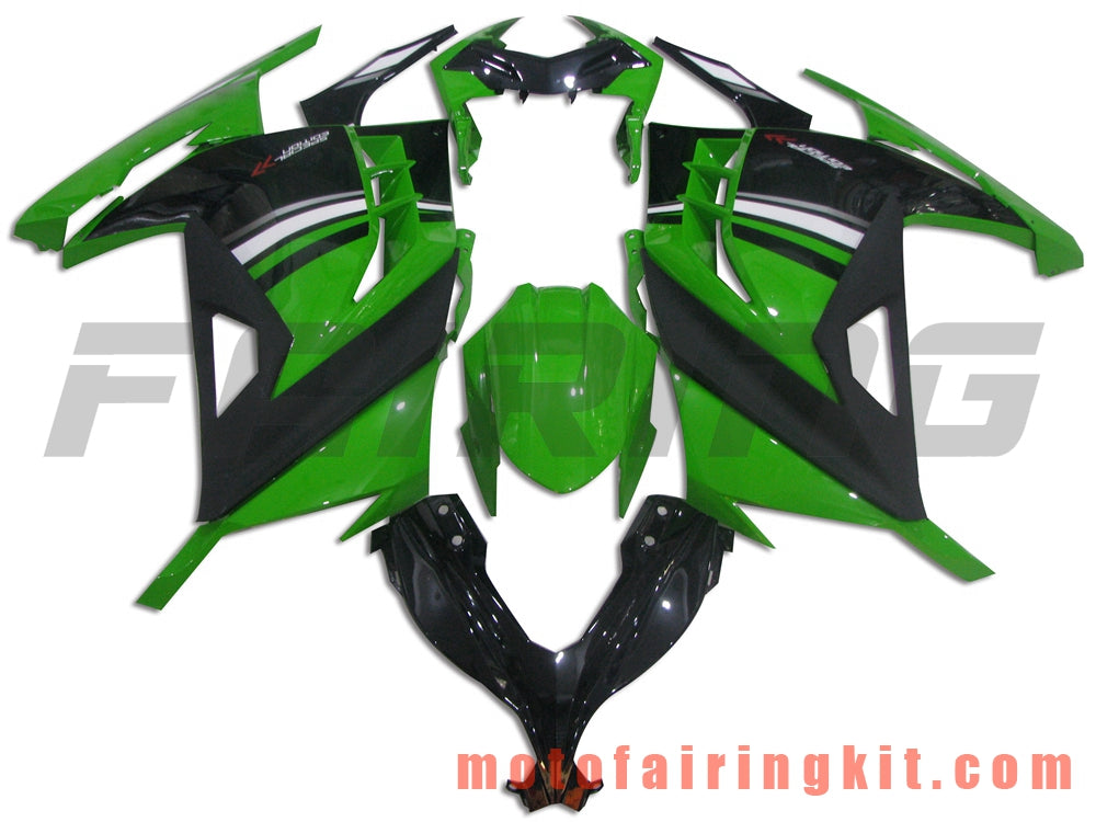 Fairing Kits Fit for EX300R ZX300R 2013 2014 2015 2016 2017 EX300R ZX300R Plastic ABS Injection Mold Complete Motorcycle Body Aftermarket Bodywork Frame (Green & Black) B010