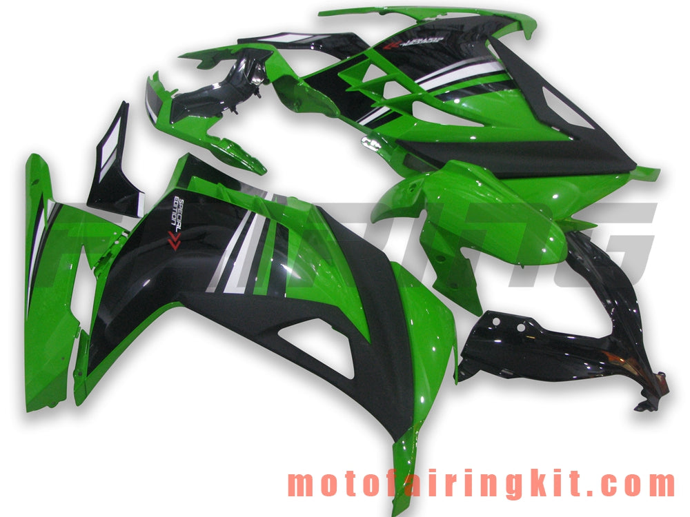 Fairing Kits Fit for EX300R ZX300R 2013 2014 2015 2016 2017 EX300R ZX300R Plastic ABS Injection Mold Complete Motorcycle Body Aftermarket Bodywork Frame (Green & Black) B010