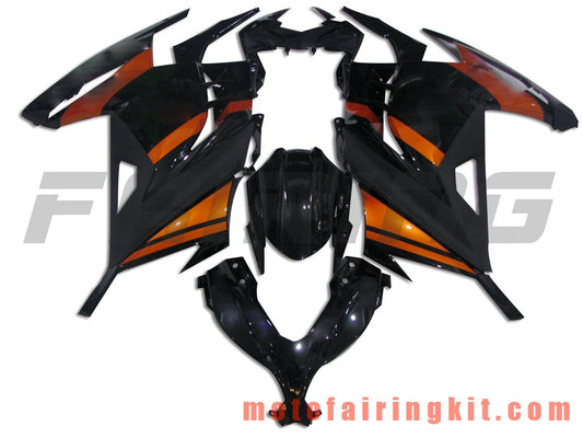 Fairing Kits Fit for EX300R ZX300R 2013 2014 2015 2016 2017 EX300R ZX300R Plastic ABS Injection Mold Complete Motorcycle Body Aftermarket Bodywork Frame (Black & Orange) B011