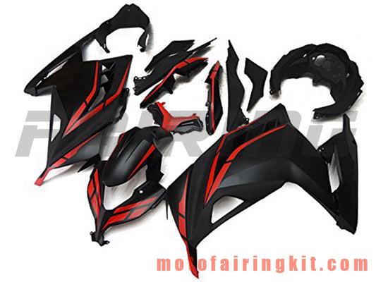 Fairing Kits Fit for EX300R ZX300R 2013 2014 2015 2016 2017 EX300R ZX300R Plastic ABS Injection Mold Complete Motorcycle Body Aftermarket Bodywork Frame (Black & Red) B018