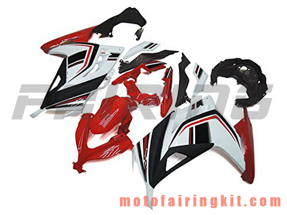 Fairing Kits Fit for EX300R ZX300R 2013 2014 2015 2016 2017 EX300R ZX300R Plastic ABS Injection Mold Complete Motorcycle Body Aftermarket Bodywork Frame (Red & White) B019