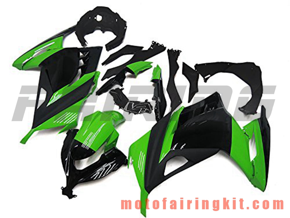 Fairing Kits Fit for EX300R ZX300R 2013 2014 2015 2016 2017 EX300R ZX300R Plastic ABS Injection Mold Complete Motorcycle Body Aftermarket Bodywork Frame (Green & Black) B020