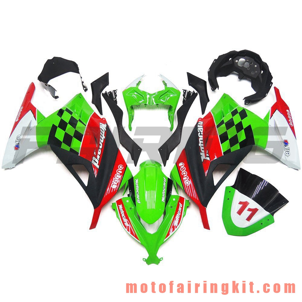 Fairing Kits Fit for EX300R ZX300R 2013 2014 2015 2016 2017 EX300R ZX300R Plastic ABS Injection Mold Complete Motorcycle Body Aftermarket Bodywork Frame (Green & Red) B021