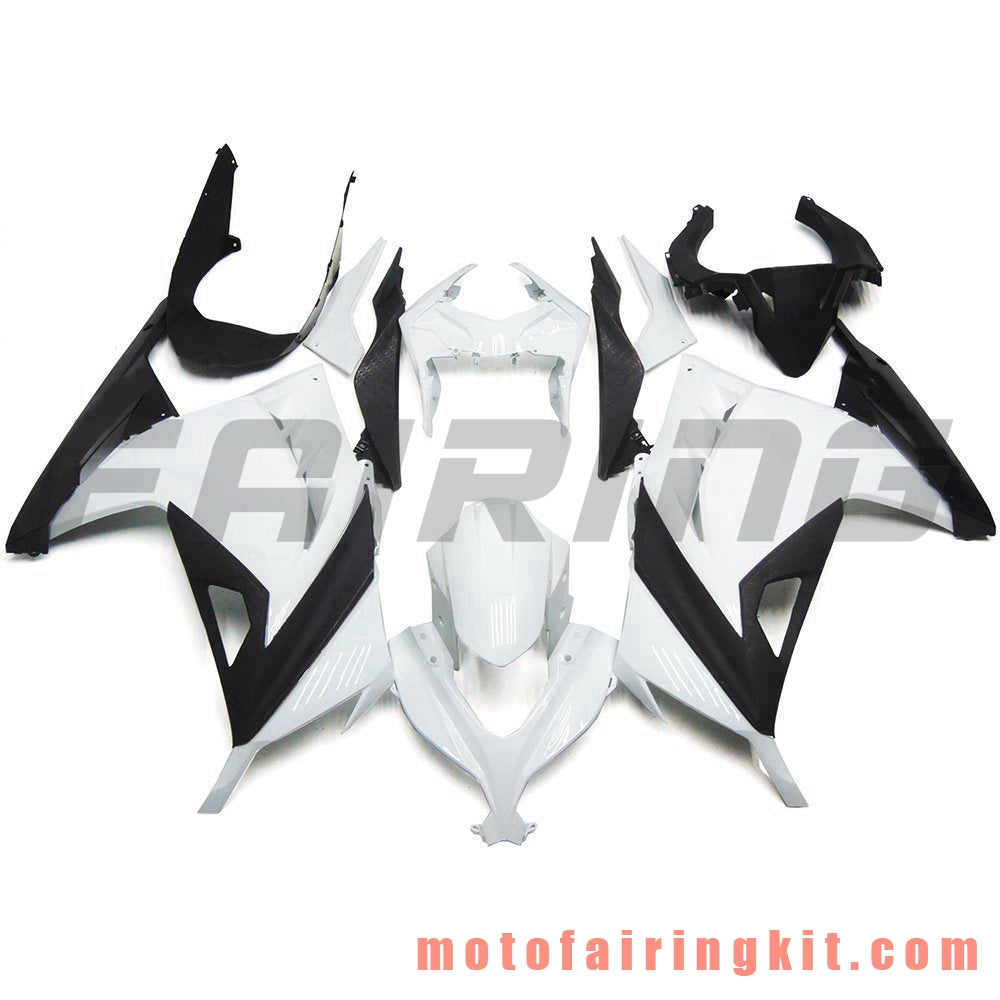 Fairing Kits Fit for EX300R ZX300R 2013 2014 2015 2016 2017 EX300R ZX300R Plastic ABS Injection Mold Complete Motorcycle Body Aftermarket Bodywork Frame (White & Black) B023