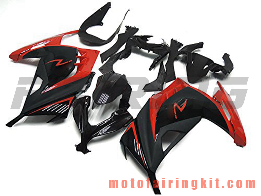 Fairing Kits Fit for EX300R ZX300R 2013 2014 2015 2016 2017 EX300R ZX300R Plastic ABS Injection Mold Complete Motorcycle Body Aftermarket Bodywork Frame (Black & Red) B025