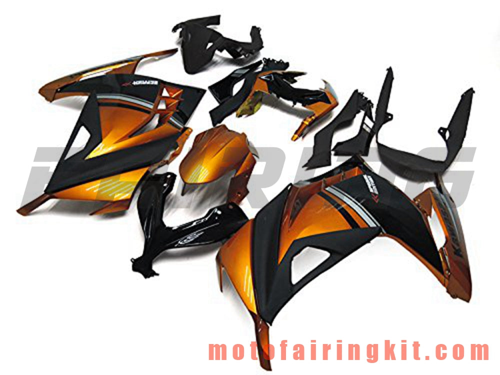 Fairing Kits Fit for EX300R ZX300R 2013 2014 2015 2016 2017 EX300R ZX300R Plastic ABS Injection Mold Complete Motorcycle Body Aftermarket Bodywork Frame (Gold & Black) B026