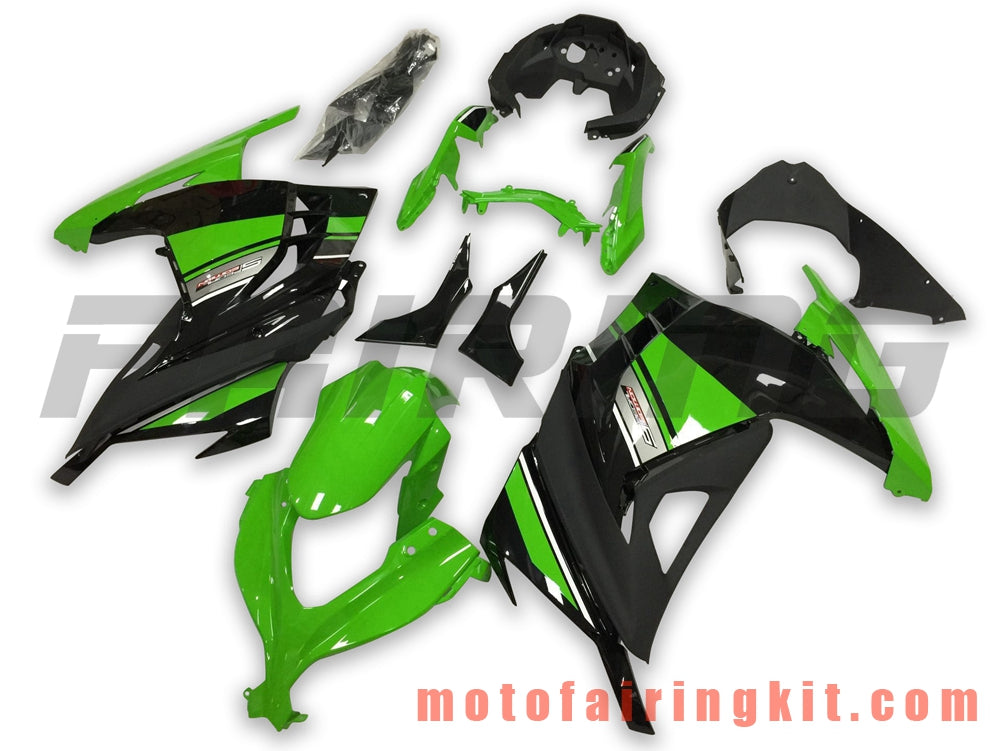 Fairing Kits Fit for EX300R ZX300R 2013 2014 2015 2016 2017 EX300R ZX300R Plastic ABS Injection Mold Complete Motorcycle Body Aftermarket Bodywork Frame (Green & Black) B031