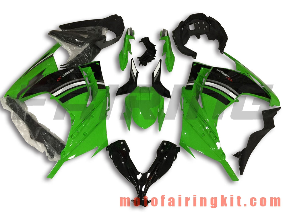 Fairing Kits Fit for EX300R ZX300R 2013 2014 2015 2016 2017 EX300R ZX300R Plastic ABS Injection Mold Complete Motorcycle Body Aftermarket Bodywork Frame (Green & Black) B032