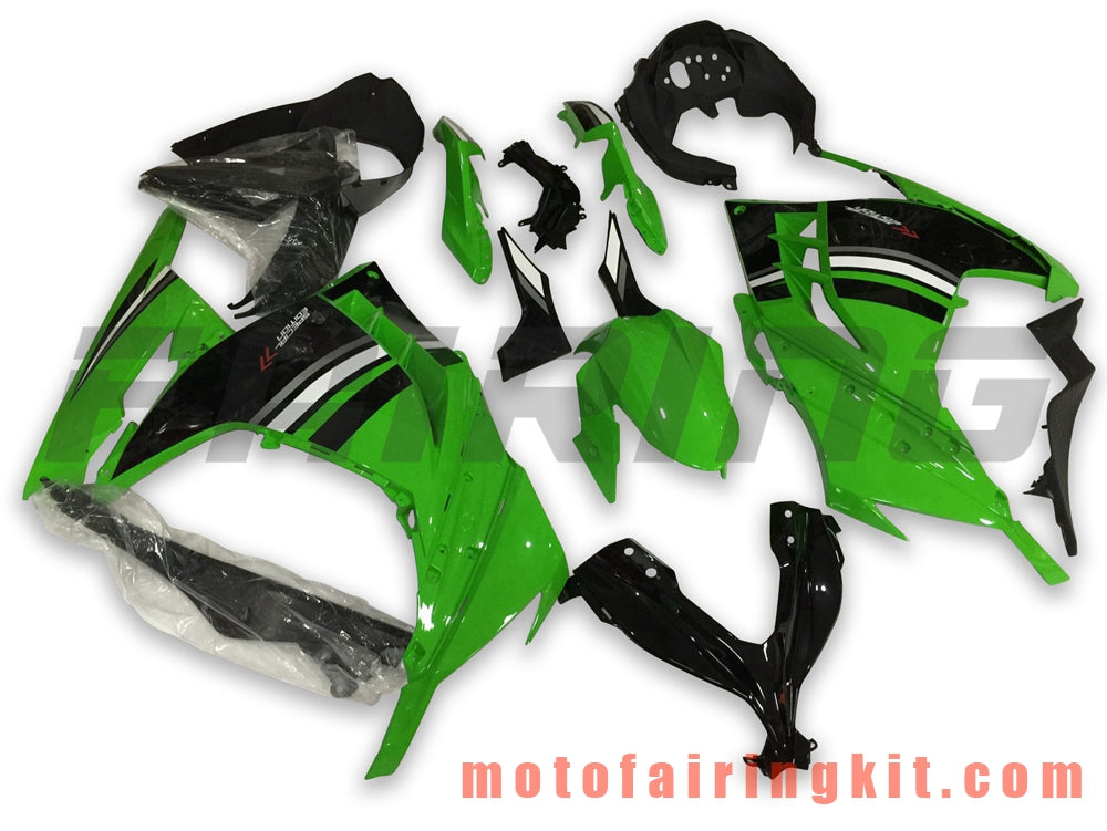 Fairing Kits Fit for EX300R ZX300R 2013 2014 2015 2016 2017 EX300R ZX300R Plastic ABS Injection Mold Complete Motorcycle Body Aftermarket Bodywork Frame (Green & Black) B032