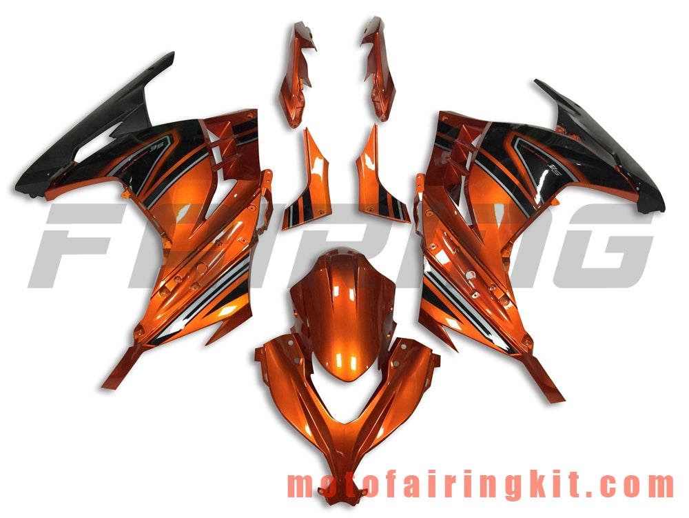 Fairing Kits Fit for EX300R ZX300R 2013 2014 2015 2016 2017 EX300R ZX300R Plastic ABS Injection Mold Complete Motorcycle Body Aftermarket Bodywork Frame (Orange & Black) B033