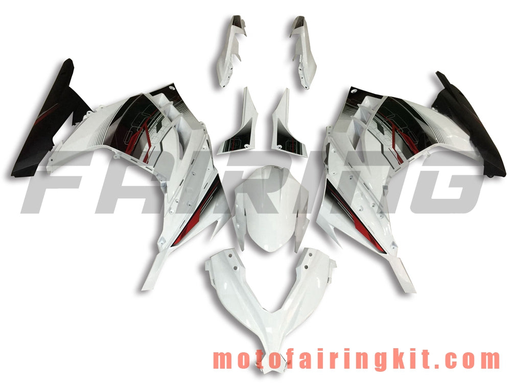 Fairing Kits Fit for EX300R ZX300R 2013 2014 2015 2016 2017 EX300R ZX300R Plastic ABS Injection Mold Complete Motorcycle Body Aftermarket Bodywork Frame (White & Black) B034