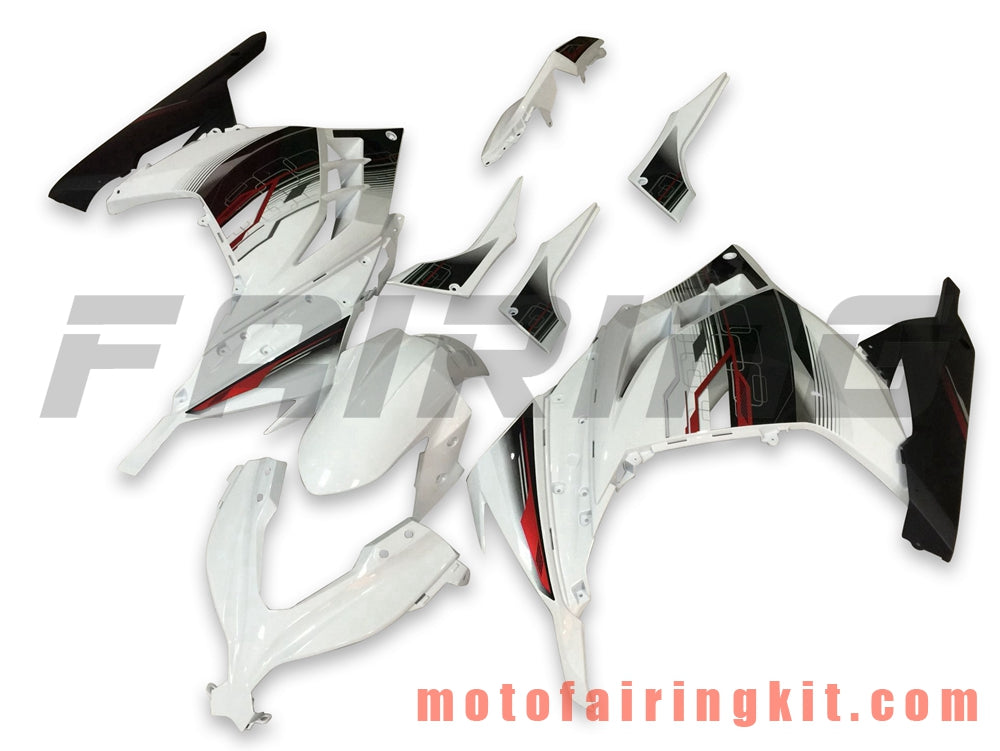 Kits de carenado aptos para EX300R ZX300R 2013 2014 2015 2016 2017 EX300R ZX300R Molde de inyección de plástico ABS Carrocería completa para motocicleta Marco de carrocería de posventa (blanco y negro) B034