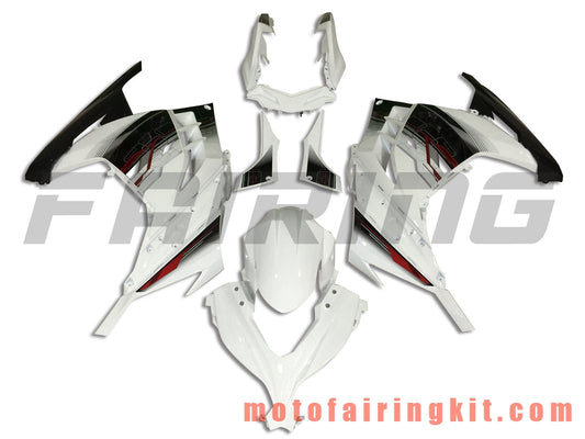 Fairing Kits Fit for EX300R ZX300R 2013 2014 2015 2016 2017 EX300R ZX300R Plastic ABS Injection Mold Complete Motorcycle Body Aftermarket Bodywork Frame (White & Black) B035