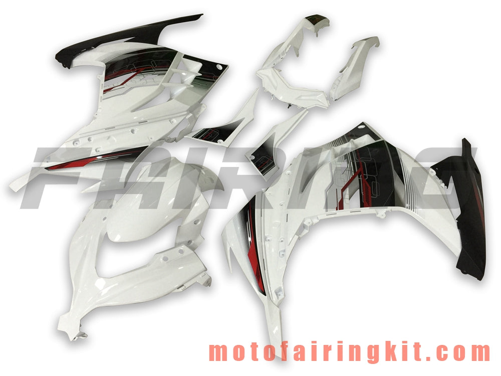 Fairing Kits Fit for EX300R ZX300R 2013 2014 2015 2016 2017 EX300R ZX300R Plastic ABS Injection Mold Complete Motorcycle Body Aftermarket Bodywork Frame (White & Black) B035